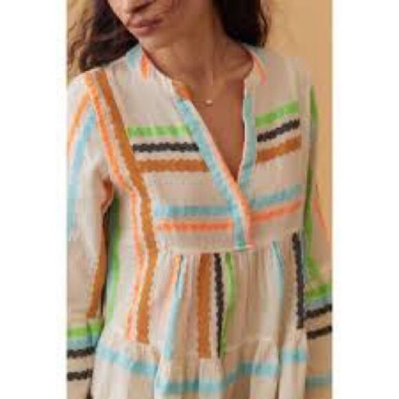 Anthropologie Devotion Twins Embroidered Ella Tunic Dress/ size M - Picture 3 of 11